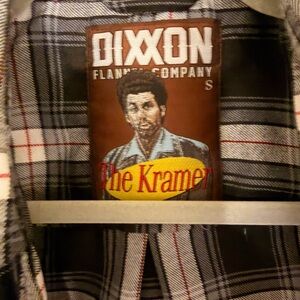DIXXON ‘The Kramer’ Black and White Plaid Flannel with red.